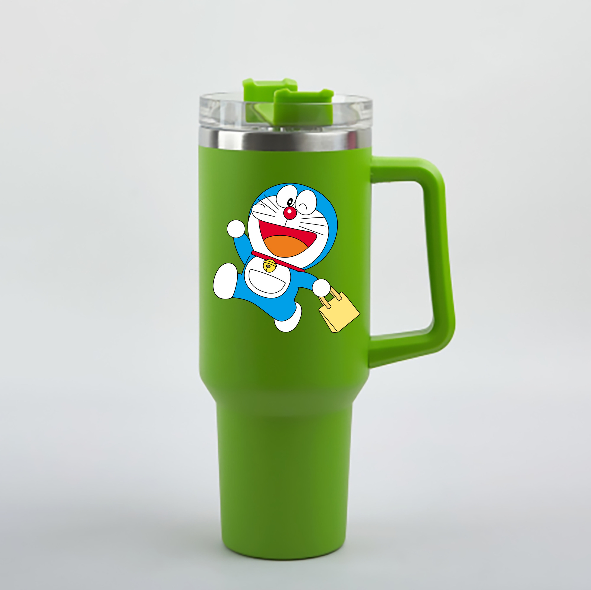 （画像用） ドラえもん Doraemon 1200mL車用タンブラー - クリスタルステッカー（プラスチックストロー付き）